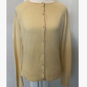 BUTTER YELLOW CASHMERE CARDIGAN